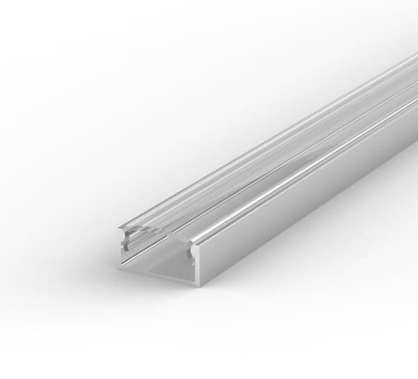 SÆT: LED-profil, LED-profil 100 cm til LED-strimler, LED-profil + LT4-afdækning (transparent)