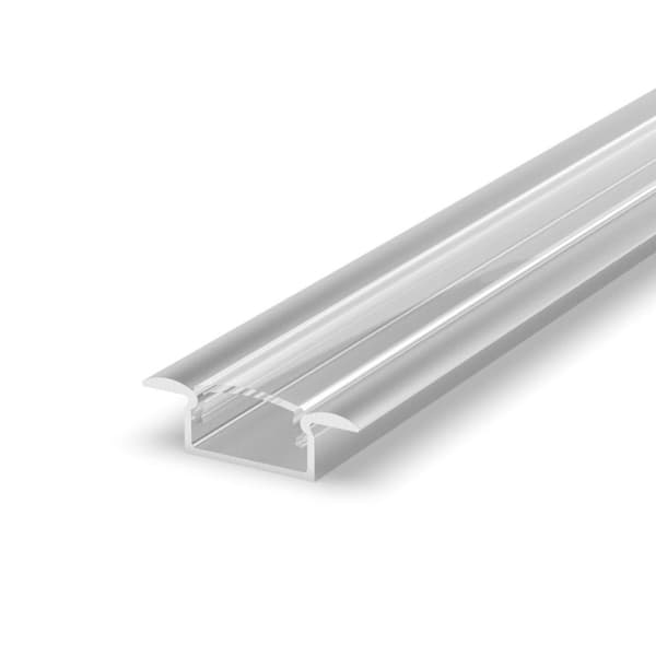 SÆT: LED-profil, LED-profil 100 cm til LED-strimler, LED-aluminiumsprofil + LT6-afdækning (Transparent