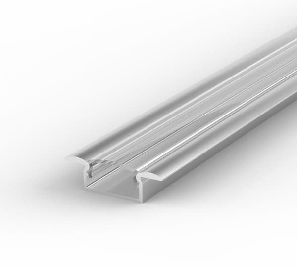 SÆT: LED-profil, LED-profil 100 cm til LED-strimler, LED-aluminiumsprofil + LT6-afdækning (Transparent
