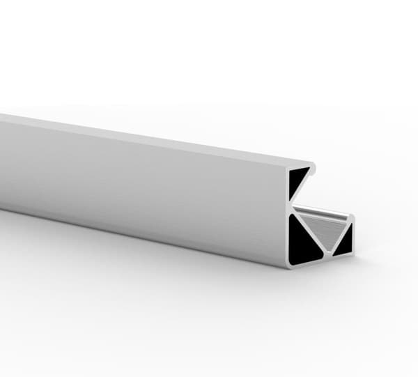 SÆT: LED-profil, LED-profil 100 cm 45° til LED-strimler, LED-profil i aluminium (uden afdækning)