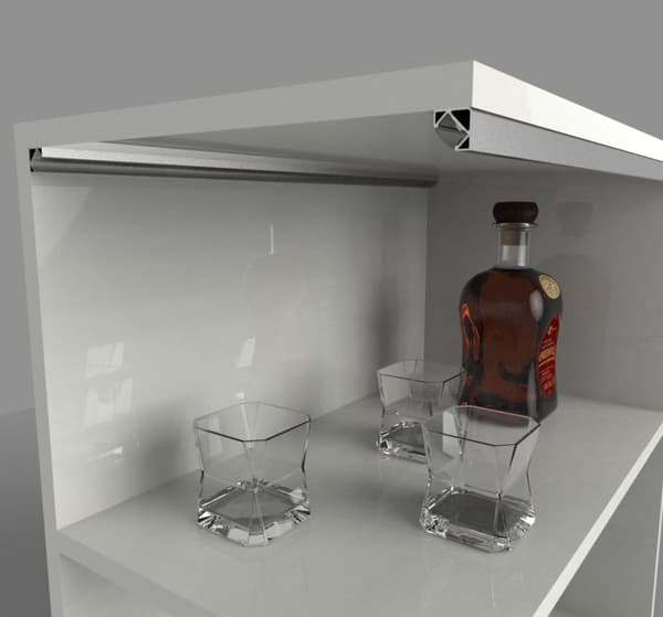 SÆT: LED-profil, LED-profil 100 cm 45° til LED-strimler, LED-profil i aluminium (uden afdækning)
