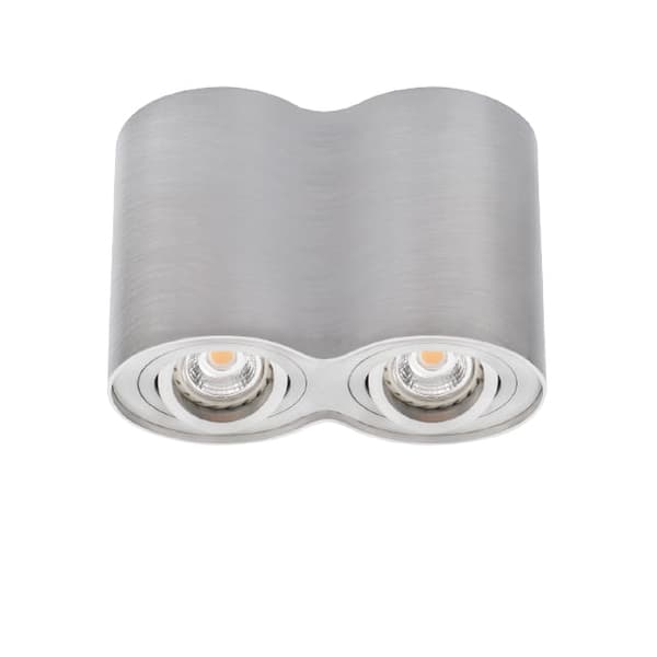 SARJA: 8 W:n LED-kohdevalaisin pinta-asennukseen GU10, pyörivä LED-kattovalaisin, pyöreä alumiininen pintavalaisin hopeanvärinen