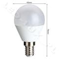 Miniatyrbillede 6 af 6: LED-pære E14 5W, 7 NY (2835) SMD LED KUGLEFORM 230V CCD 470LM, kold hvid 6000K