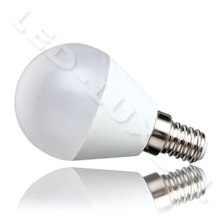 LED-pære E14 5W, 7 NY (2835) SMD LED KUGLEFORM 230V CCD 470LM, kold hvid 6000K