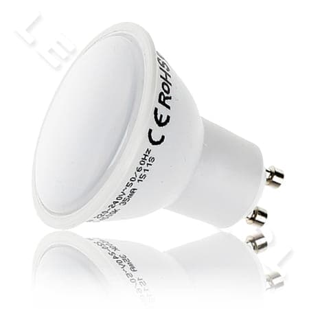 GU10 4W LED, LED GU10 4W, 120 grader, kold hvid 6000K 300 lumen CCD 220-240V
