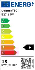 Miniatyrbillede 5 af 10: LED-pære E27 15W, LED E27 15W kold hvid 6000K, 1500LM erstatning 120W