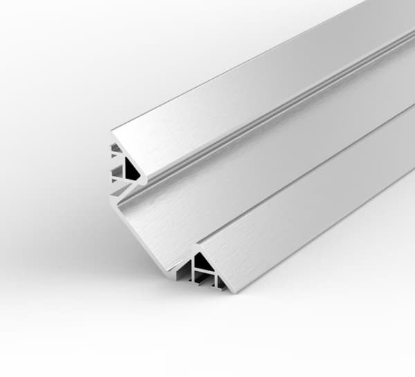 SÆT: LED-profil, 1m LED-profil til LED-strimler, LED-profil i aluminium + mælkehvidt dæksel LT7