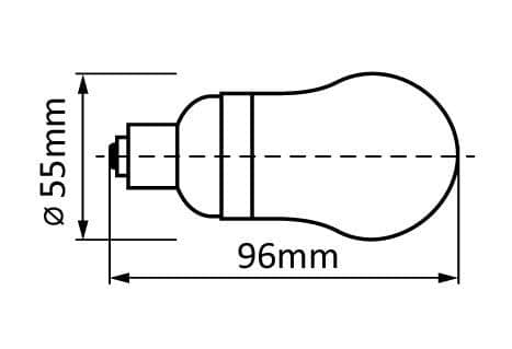 LED-lamppu E27 4W, pallomainen G55mm lämmin valkoinen 3000K, 360LM korvaava 30W