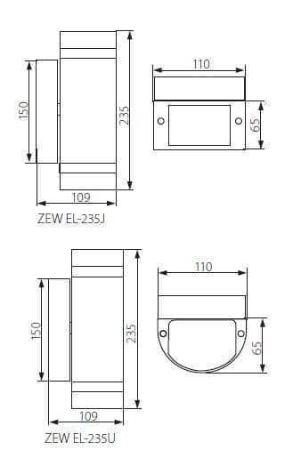 LED udendørslampe 2W, 2-flammende LED-væglampe VARM HVID, SORT IP44, Quaz6