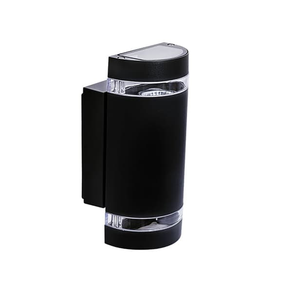 LED udendørslampe 2W, 2-flammende LED-væglampe VARM HVID, SORT IP44, Quaz6