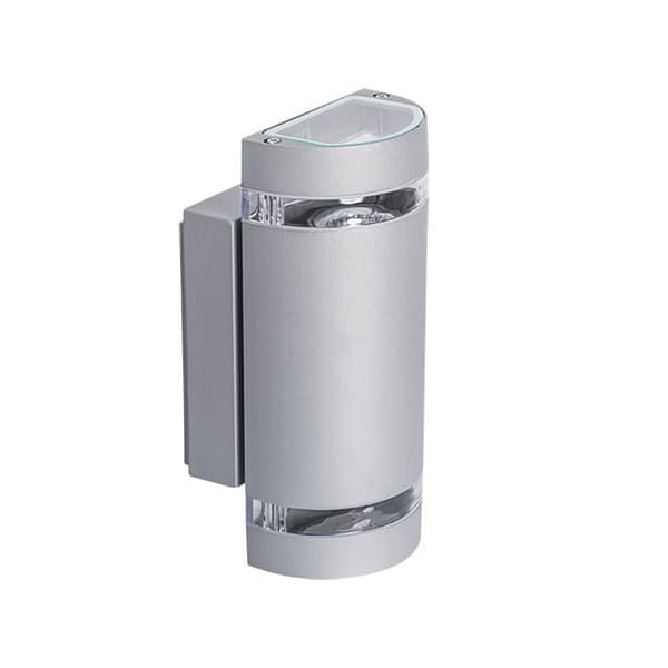 LED udendørslampe 2W, 2-flammende LED-væglampe KOLD HVID, SØLV IP44, Quaz6