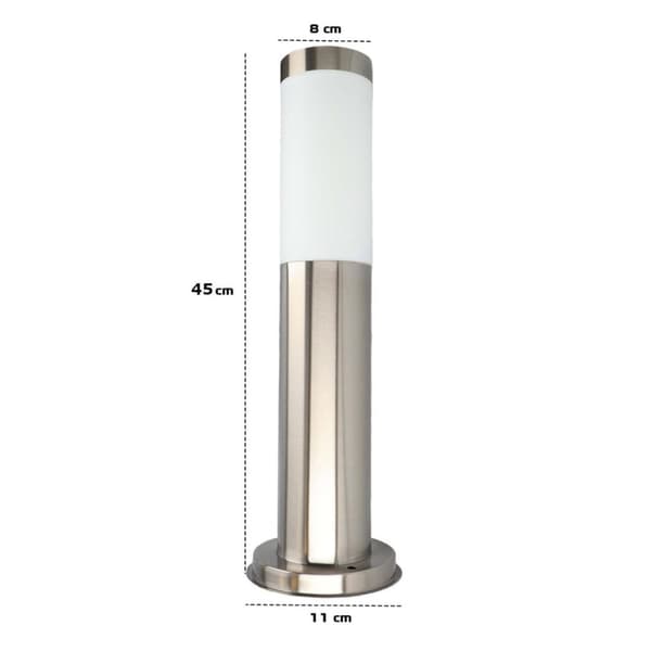 LED havelampe, 5W LED, udendørslampe, 45cm, IP44, rustfrit stål VARM HVID