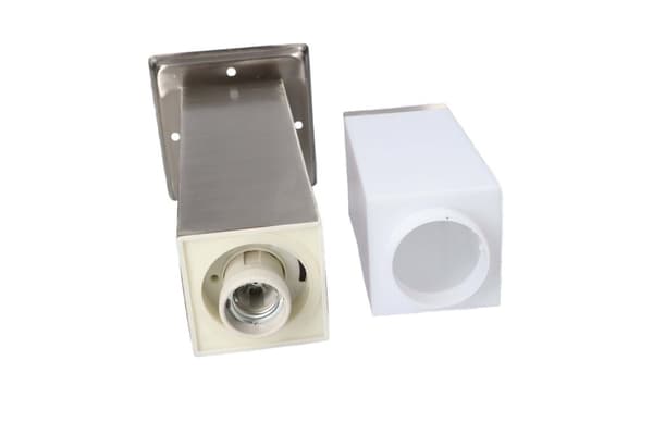 LED-stolpelampe, 2W LED-havepælelampe, 45 cm udendørslampe IP44, rustfrit stål VARM HVID