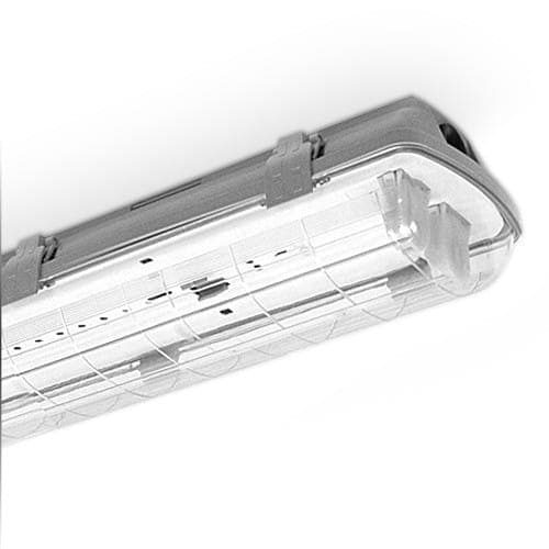 LED-rørlampe IP65, 2x T8 LED, 60 cm, ingen LED