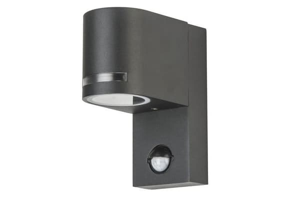 W LED-ulkoseinävalaisin liiketunnistimella LÄMMIN VALKOINEN, alumiini IP44, Q13