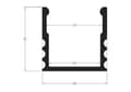 Miniatyrbillede 9 af 11: LED aluminiumsprofil 100cm til LED-strimler, SÆT LED aluminiumsprofil 100cm + transparent afdækning LT5