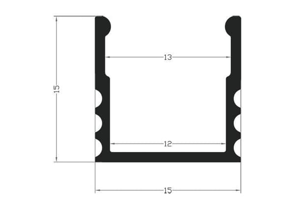 LED aluminiumsprofil 100cm til LED-strimler, SÆT LED aluminiumsprofil 100cm + transparent afdækning LT5