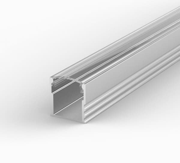 LED aluminiumsprofil 100cm til LED-strimler, SÆT LED aluminiumsprofil 100cm + transparent afdækning LT5
