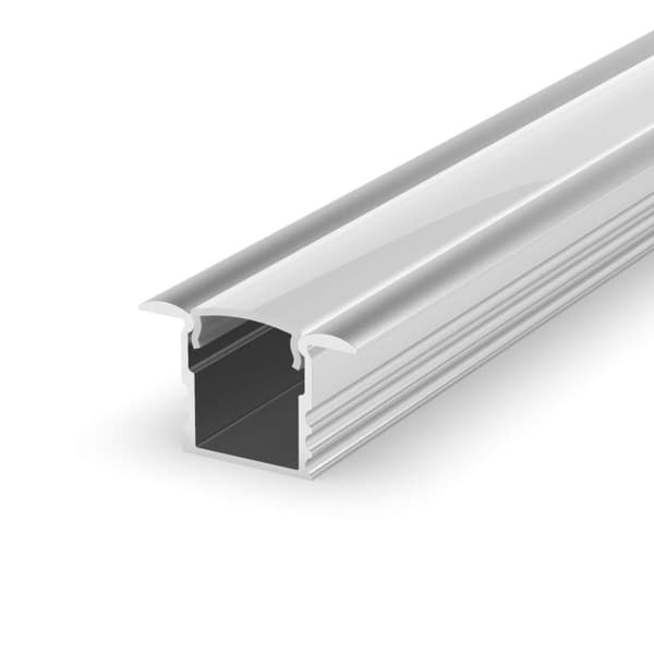 LED aluminiumsprofil 1m til LED-strimler, SÆT LED aluminiumsprofil uden afdækning LT18