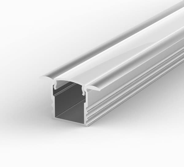 LED aluminiumsprofil 1m til LED-strimler, SÆT LED aluminiumsprofil + matteret afdækning LT18