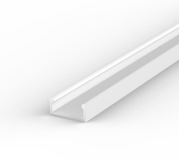 LED valkoinen alumiiniprofiili 1m LED-nauhoille 8/10mm valkoinen LT4 + himmeä kansi
