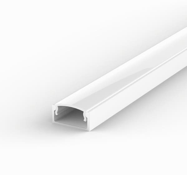 LED valkoinen alumiiniprofiili 1m LED-nauhoille 8/10mm valkoinen LT4 + himmeä kansi