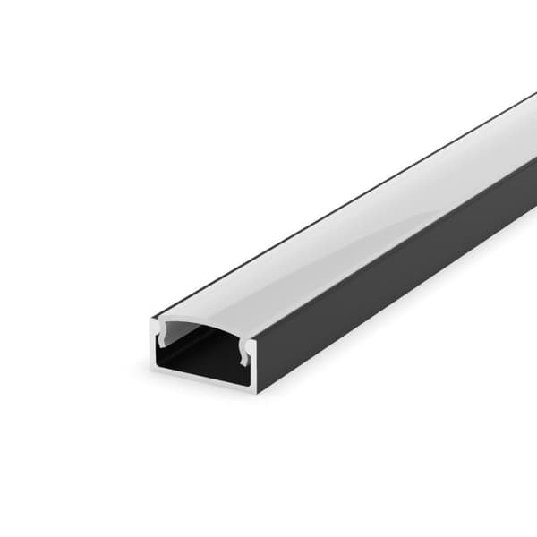 LED aluminiumsprofil 100cm til LED strips 8/10mm Sort LT4 uden