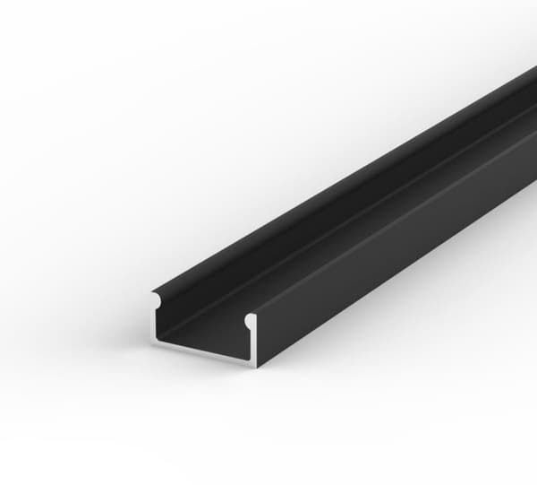 LED aluminiumsprofil 100cm til LED strips 8/10mm Sort LT4 uden