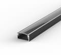 Miniatyrbillede 1 af 10: LED aluminiumsprofil 100cm til LED-strimler sort LT4 + transparent dæksel
