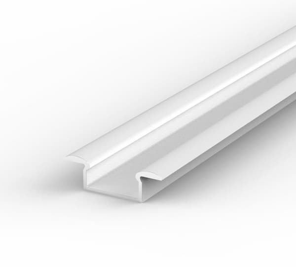 LED aluminiumsprofil 100cm til LED strips 8-10mm hvid LT6 + matteret dæksel