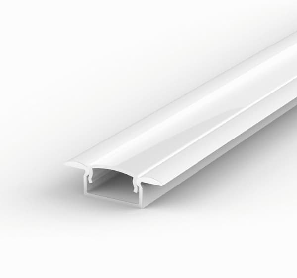 LED-alumiiniprofiili 100cm LED-nauhoille 8-10mm valkoinen LT6 + himmeä kansi