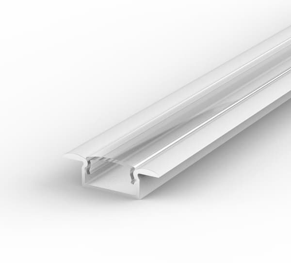 LED aluminiumsprofil 100cm til LED strips 8-10mm hvid LT6 + transparent dæksel
