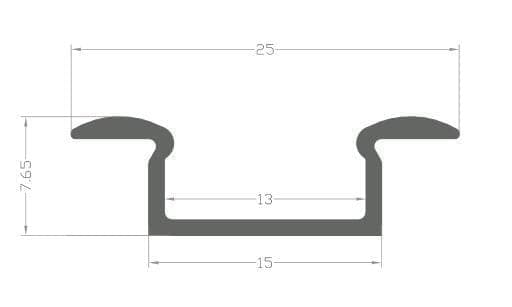 LED-alumiiniprofiili 100 cm LED-nauhoille 8-10 mm musta LT6 + himmeä kansi