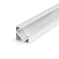 Miniatyrbillede 1 af 8: Firkantet LED-aluminiumsprofil, 100 cm 45° til 8-12 mm LED-strimler, hvid LT3-profil uden