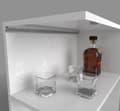 Miniatyrbillede 3 af 10: LED firkantet aluminiumsprofil, 100 cm 45° til 8-12 mm strimler, sort LT7 profil + transparent afdækning