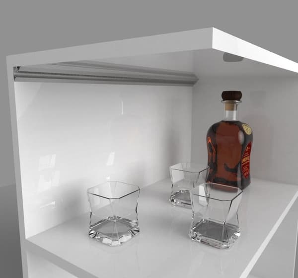 LED firkantet aluminiumsprofil, 100 cm 45° til 8-12 mm strimler, sort LT7 profil + transparent afdækning