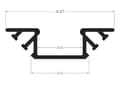 Miniatyrbillede 9 af 10: LED firkantet aluminiumsprofil, 100 cm 45° til 8-12 mm strimler, sort LT7 profil + transparent afdækning