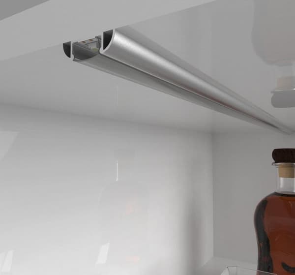 Sort LED-profil med matteret afdækning, 1 m LED-profil til 8/10 mm LED-strimler, LT2