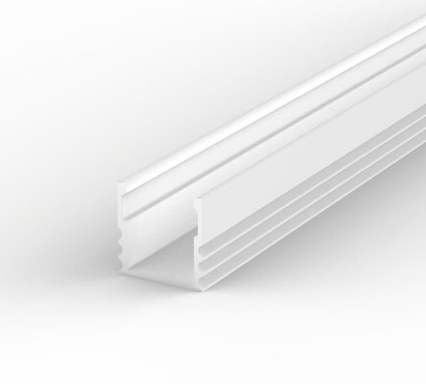 LED-aluminiumprofil 100 cm för LED-remsor vit LT5 + frostat lock