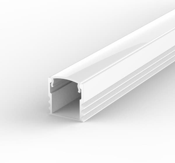 LED-aluminiumprofil 100 cm för LED-remsor vit LT5 + frostat lock