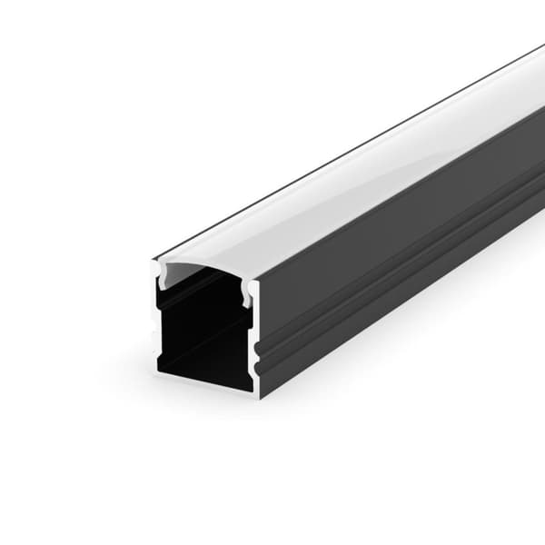 LED aluminiumsprofil sort 100cm til LED strips sort LT5