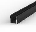 Miniatyrbillede 6 af 8: 100 cm sort aluminiums LED-profil til LED-strimler sort LT5 + transparent dæksel