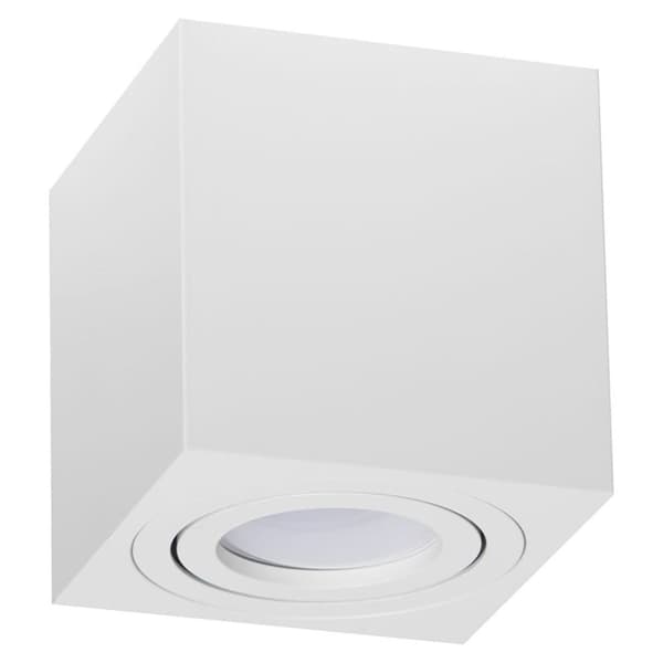 LED loftspotlight 1xGU10, drejelig, loft, påbygning, firkantet, WHITE CUBE