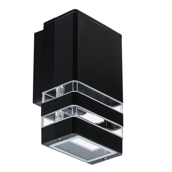 LED havelampe udendørs, 1-flammet LED væglampe IP44 sort 9112-1