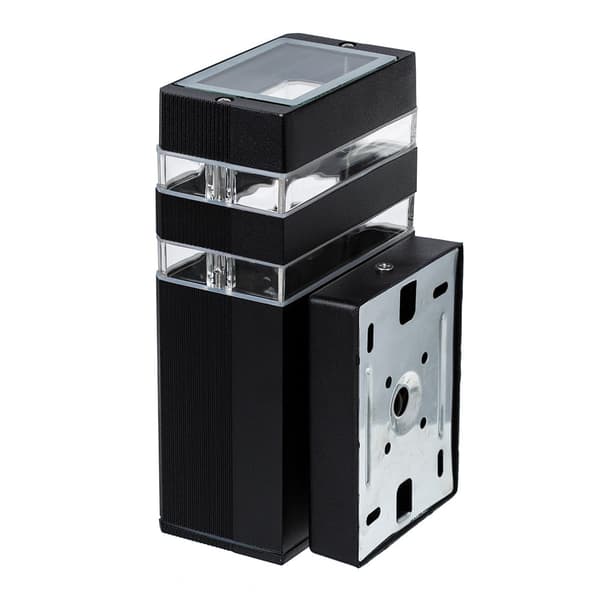 LED havelampe udendørs, 1-flammet LED væglampe IP44 sort 9112-1