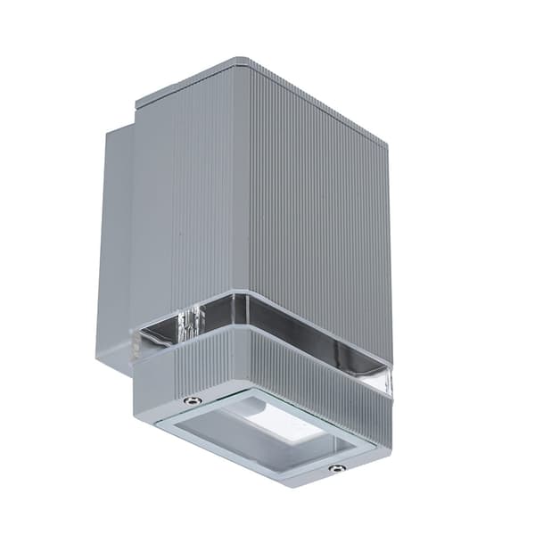 LED havelampe udendørs, 1-flammet LED væglampe IP44 sølv 9110-1