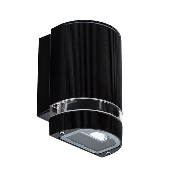 LED havelampe udendørs, 1-flammet LED væglampe IP44 sort 9111-1