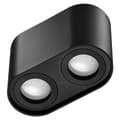 Miniatyrbillede 1 af 4: LED loftspotlight, rund, påbygningsmonteret, 2xGU10, drejelig, påbygningsmonteret, sort, LX66