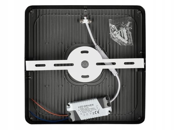 LED-PANEL 24W firkantet, varm hvid 230V, LED-panel overflademonteret 24W sort