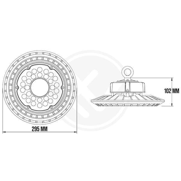 LED High Bay-belysning 150W, LED High Bay-spotlight, High Bay-spotlight IP65 5000K, 90°
